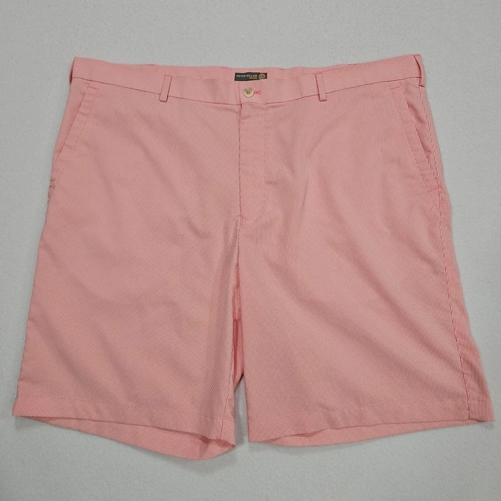 Peter Millar Wicking Golf Shorts Mens 42 Pink White 9